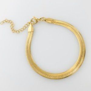 NEW 18K Gold Stainless Steel Herringbone B…